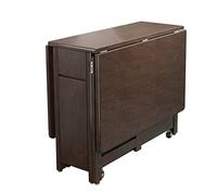 PLMNBQWE Mesa de Comedor abatible, Mesa de Cocina Plegable, Mesa Rectangular de Nogal con Ruedas silenciosas, Ahorra Espacio, Esquinas Redondeadas, diseño Redondeado, para