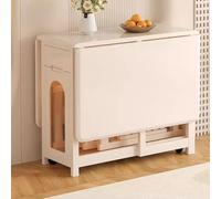 PLMNBQWE Mesa de Comedor Extensible, Mesa de Comedor Plegable, con Ruedas universales y cajones de Almacenamiento, Mesa abatible para Cocina, Comedor, Sala de Estar