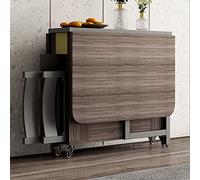 PLMNBQWE Mesa de Comedor, Mesa abatible, Mesa de Cocina Plegable, Ahorro de Espacio, Mesa de Escritorio de Cocina móvil con Ruedas para Apartamentos pequeños Comedor