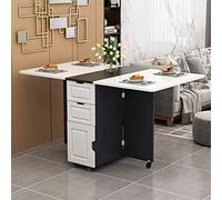 PLMNBQWE Mesa de Comedor Plegable, Mesa de Comedor Multifuncional Rectangular de Madera con cajones de Almacenamiento, Mesa de Cocina Que Ahorra Espacio, Mesa de Comedor para