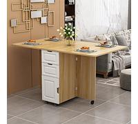 PLMNBQWE Mesa de Comedor Plegable, Mesa de Comedor Multifuncional Rectangular de Madera con cajones de Almacenamiento, Mesa de Cocina Que Ahorra Espacio, Mesa de Comedor para