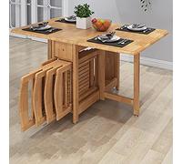PLMNBQWE Mesa de Comedor Plegable, Mesa Extensible de Madera, Mesa de Comedor abatible, Mesa de Cocina para Cocina, Comedor, Sala de Estar, Restaurante