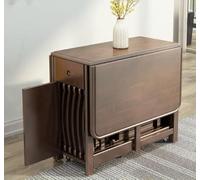 PLMNBQWE Mesas de Comedor Plegables con cajón - Mesa Plegable Butterfly, Hoja abatible de 1,4 m, Ahorro de Espacio para 4 sillas - Almacene y ahorre con mesas Plegables