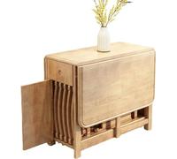 PLMNBQWE Mesas de Comedor Plegables con cajón - Mesa Plegable Butterfly, Hoja abatible de 1,4 m, Ahorro de Espacio para 4 sillas - Almacene y ahorre con mesas Plegables