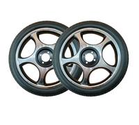 PLMNBQWE Ruedas de Repuesto para Andador de 6, 7 y 8 Pulgadas, Ruedas Delanteras sólidas para Silla de Ruedas, Ruedas de Goma Antideslizantes para andadores, Juego de 2, Color Negro/Gris