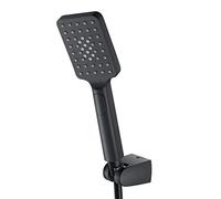 PLMNBQWE Shower Head Black, ABS 3 Function Water Saving Hand Shower, High Pressure Shower Head with Shower Hose, Adjustable Bracket, Hand Held Shower