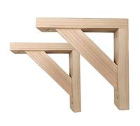 PLMNBQWE Soportes de Estante Triangulares de Madera Maciza, Juego de 2, Soportes de Estante montados en la Pared, Pino, sin barnizar, Soporte de Estante para Sala de Estar, Cocina, baño