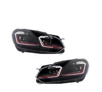 PLMNHSS Faro Principal Para VW Para Golf 6 MK6 2010-2012. Mejora Para Golf 7.5. Faros Delanteros LED De Doble Lente Con Proyector.(Red)