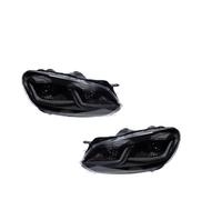 PLMNHSS Faro Principal Para VW Para Golf 6 MK6 2010-2012. Mejora Para Golf 7.5. Faros Delanteros LED De Doble Lente Con Proyector.(Negro)