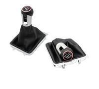 PLMNHSS Pomo palanca cambios Para Golf 7 MK7 VII Para GTI Para GTD 2013-2018 Producto 5/6 Velocidad Perilla Cambio Manual Palanca Bota Cuero Cubierta Polaina(Black 6 Speed)
