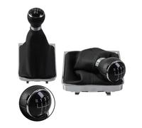 PLMNHSS Pomo palanca cambios Para PASSAT B6 2005-2012 5/6 Velocidad Perilla De Palanca Cambios Manual Polaina Cubierta Bota Estilo Coche Cuero(Plastic 5 speed)