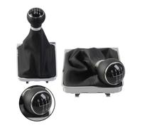 PLMNHSS Pomo palanca cambios Para PASSAT B6 2005-2012 5/6 Velocidad Perilla De Palanca Cambios Manual Polaina Cubierta Bota Estilo Coche Cuero(Leather 6 speed)