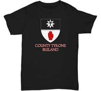 PLNSSCS County Tyrone Ireland Coat of Arms T-Tshirts Camisetas y Tops Unisex Black Mens Tees(Large)