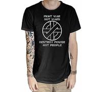 PLNSSCS Crass Fight War Not War T Tshirts Camisetas y Tops - Punk Hardcore Anarchist Anarchy Symbol Black(Medium)