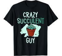 PLNSSCS Crazy Succulent Guy T-Tshirts Camisetas y Tops Black(Small)