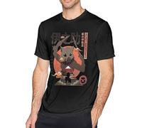 PLNSSCS Demon Kimetsu no Yaiba Hashibira Inosuke Cotton T-Shirts for Men Unisex Black Mens Tees(XX-Large)
