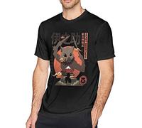 PLNSSCS Demon Kimetsu no Yaiba Hashibira Inosuke Short Sleeve Cotton T-Shirts for Men Women (Small)