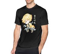 PLNSSCS Demon Kimetsu no Yaiba T-Shirt Unisex Gift Men's Black Tees(Large)