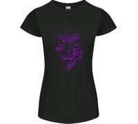 PLNSSCS Demon Skull Devil Satan Grim Reaper Gothic Womens Petite Cut T-Shirt(XX-Large)