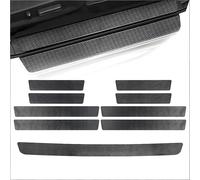 PLNSTYV 9 Piezas Protector de Umbral de Puerta para VW Tiguan | Bj. AB 2024, Fibra de Carbono Antiarañazos Cubierta de Estribos y Protección de Parachoques Trasero Accesorios