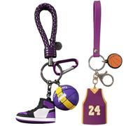 PLNVNVP 2Pcs Baloncesto Llavero, Llavero De Dibujos Baloncesto,Llavero Pelota Deportiva, Regalo Baloncesto Colgante, Cumpleaños Recuerdos para Aficionados al Baloncesto