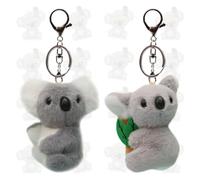 PLNVNVP 2Pcs Peluche Koala Llavero, 10cm Llaveros de Felpa de Animal, Llavero Lindo Dibujos Animados, para Decoración Bolsa Mochilas Colgante Llavero de Coche