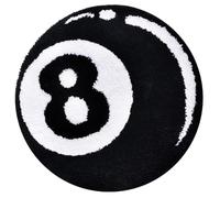 PLNVNVP Alfombra de Billar, Alfombra de Snooker para Habitaciones Infantiles,Alfombra Circular Negra con Bola 8,Apto para Dormitorios, Salones, Habitaciones Infantiles y Más(60×60 cm)
