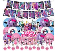 PLNVNVP Decoración de Fiesta de Monstruos 30piezas Artículos de Fiesta de Monstruos Globos de Monstruos Pancartas de Fiesta de Cumpleaños Decoracion para Tarta Monstruos Fiestas Decoraciones Niños