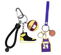 PLNVNVP Llavero de Dibujos Baloncesto, 2Pcs Baloncesto Llavero, Llavero Pelota Deportiva, Cumpleaños Recuerdos para Aficionados al Baloncesto, Regalo Baloncesto Colgante(Amarillo)