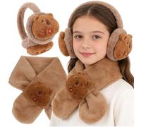 PLNVNVP Orejeras de Invierno para Niños, Bufanda infantil Peluche Capybara, Diseño de Estilo de Capybara,Para Actividades Aire Libre En Invierno Correr Esquiar Senderismo-2pcs