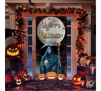 PLNVNVP Pancarta para Puerta de Halloween Pancarta Decorativa para Puerta Halloween Banner Aterrador Pancarta de Feliz Halloweens Puerta Pancarta Halloweens Interior Exterior Decoración,180 x 90cm