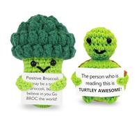 PLNVNVP Tortuga Positiva, Brócoli Juguete Positivo, Lindo Juguete Crochet Positivo con Tarjeta De Aliento De Apoyo Emocional Ganchillo De Positive Potato para Fiesta Oficina Decoración