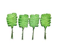 Ploen - 25 hojas verdes, helechos, hojas de papel de morera con tallos de alambre, hojas de helecho, 2 hojas, papel de morera, suministros de manualidades, adornos para muchos proyectos de