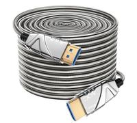 Ploiwue Cable de fibra óptica HDMI de 8 K de 10 m, con revestimiento de armadura de metal, AOC 2.1 cable óptico activo de 48 Gbps, cable de ultra alta velocidad, función para HDTV/Proyec tor Home