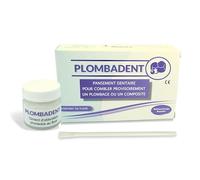 Plomabdent-Apósito dental para tapar una caries, obturación de un agujero, relleno o amalgama perdidos. Fabricación 100% francesa. Pata lista para usar. Endurece rápidamente; + 30 aplicaciones.