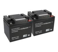 Plomo Pila 2x 12V 50Ah Compatible 24V Silla Coche Eléctrico E-Scooter Seniorenmo