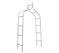 Plonos Arco para Rosas, 265 cm, para Plantas trepadoras, Enrejado de Rosas, 4 Anclajes de Acero con Recubrimiento en Polvo, Resistente a la Intemperie, Resistente a los Rayos UV, Color Verde Oscuro