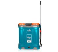 Plonos Pulverizador a presión pulverizador de Espalda Capacidad 16 l batería 8 Ah 12 V 4 boquillas Lanza con Mezclador Azul