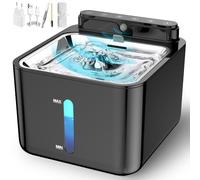 PLOOHT Fuente para Gatos Sin Cable, Fuente para Gatos con Sensor de Movimiento 3,2L, Batería Recargable de 4000mAh integrada, Avec Pompe Silencieuse et Filtre