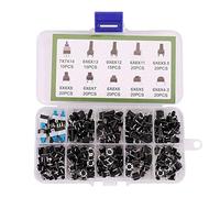 Plookyoe 10 Tipos Valores 180Pzs Interruptor de Pulsador Táctil Micro-Gatillo Mini Surtido de Tacto Momentáneo