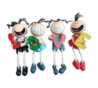 Plookyoe Esculturas de MuñEcas de Piernas Largas, NiñEras de Marionetas de Piernas Sentadas en el Amor, Figura Colgante Coleccionable de Artista, Adorno de Resina