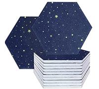 Plookyoe Paquete de 12 Paneles AcúSticos Hexagonales de Estrellado, Acolchado una Prueba de Sonido, Panel Absorbente de Sonido para Tratamiento AcúStico de Estudio