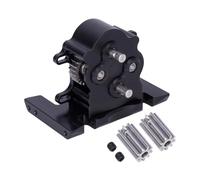 PLOQAZEH Caja Cambios Coche RC para SCX10 para Capra Comp Builds 1/10 Caja De Cambios De Sobremarcha De Aluminio De Doble Transmisión Motor Outrunner AM32 ESC RC Rigs Crawler(Black)
