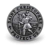Ploreway St. Christopher Medalla para automvil Metal Saint Christopher Visor Clip Talisman para seguridad Accesorios de visor automotrices Regal