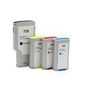 PlosFeng Cartucho de Tinta Compatible 728 para 728 Works con DesignJet T730 T830 Modelos F9J68A F9J67A F9J66A Impresoras de inyección de Tinta(BK CMY Set)