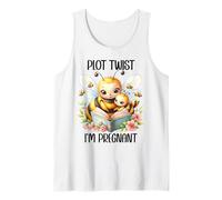 Plot Twist I'm Pregnant Mom to Be Pregnancy Announcement Bee Camiseta sin Mangas