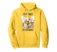 Plot Twist I'm Pregnant Mom to Be Pregnancy Announcement Bee Sudadera con Capucha