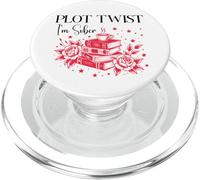 Plot Twist I'm Sober AF Recovery Sobriety Coffee Book Lovers PopSockets PopGrip para MagSafe