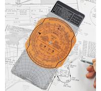 Plotter de navegación de aviación con regla deslizante de rotación de 360 grados para una planificación precisa del vuelo, regla ABS transparente para pilotos - CRP-5 (37 x 13 cm) (A)
