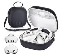 Plowaroe Funda de transporte rígida compatible con auriculares Meta Quest 3S/Quest 3 Oficial Original/Elite Strap VR Gaming Headset, portátil Travel Vision Pro Case para accesorios de controlador